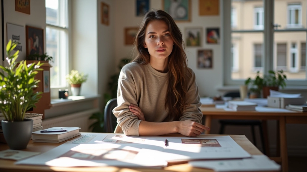 Fashion workspace with styling notes and materials